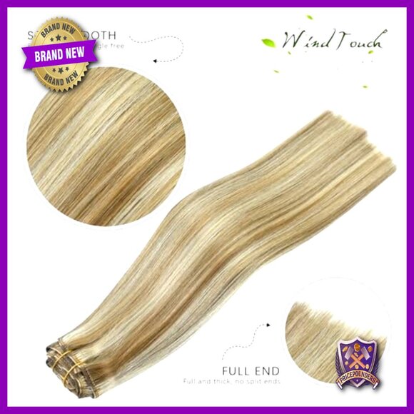 18 Inch Human Hair Clip In Extensions 7 Piece Set 75g Remy main image 6
